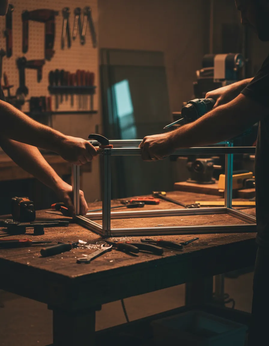 Our team at work in the workshop